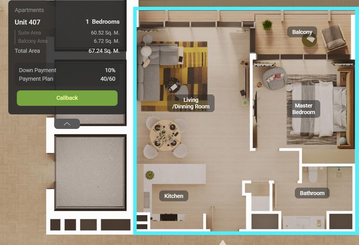 1 Bedroom Virtual Tour Walk through a spacious 1 bedroom apartment with balcony views.